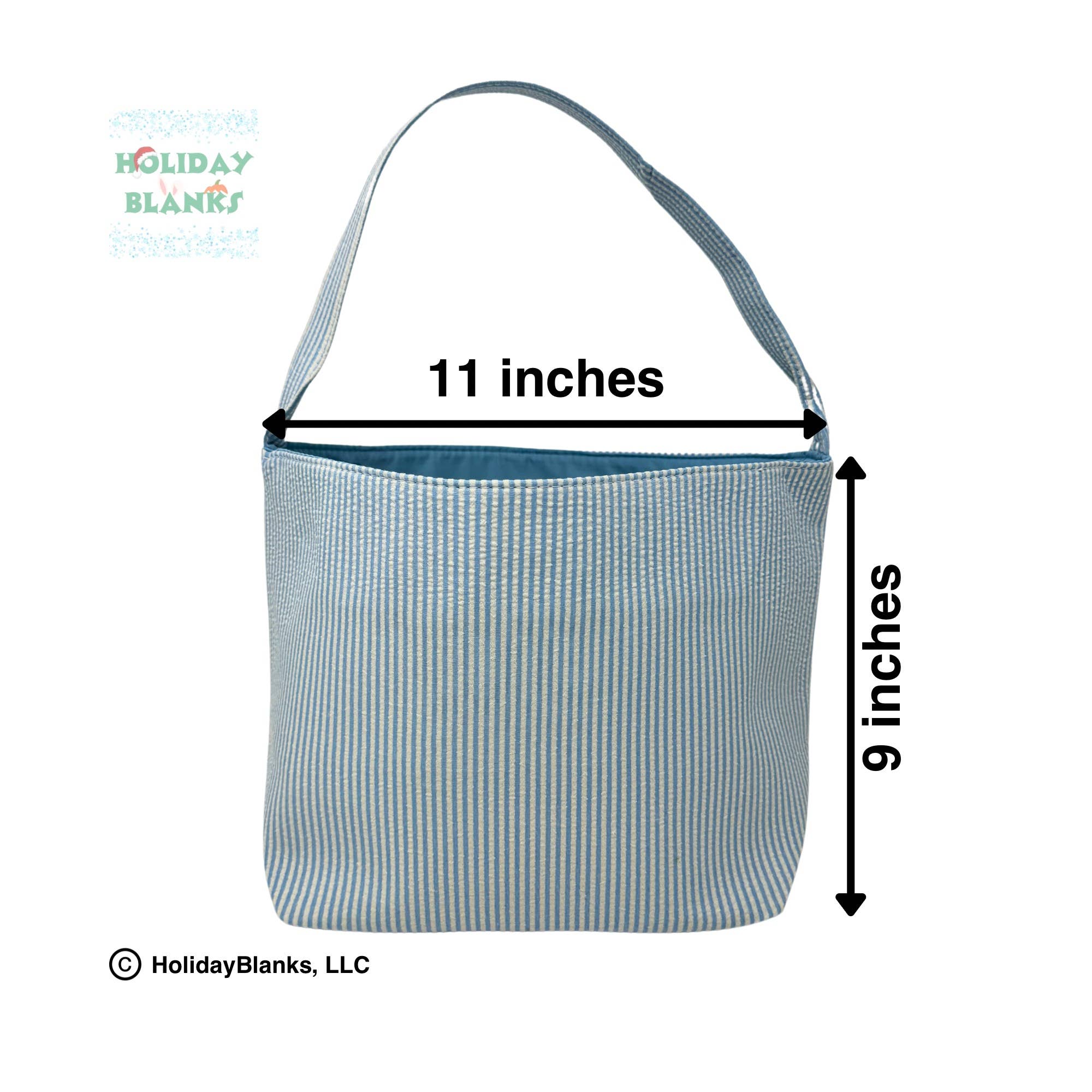 Easter or Halloween Seersucker basket embroidery blanks: Yellow