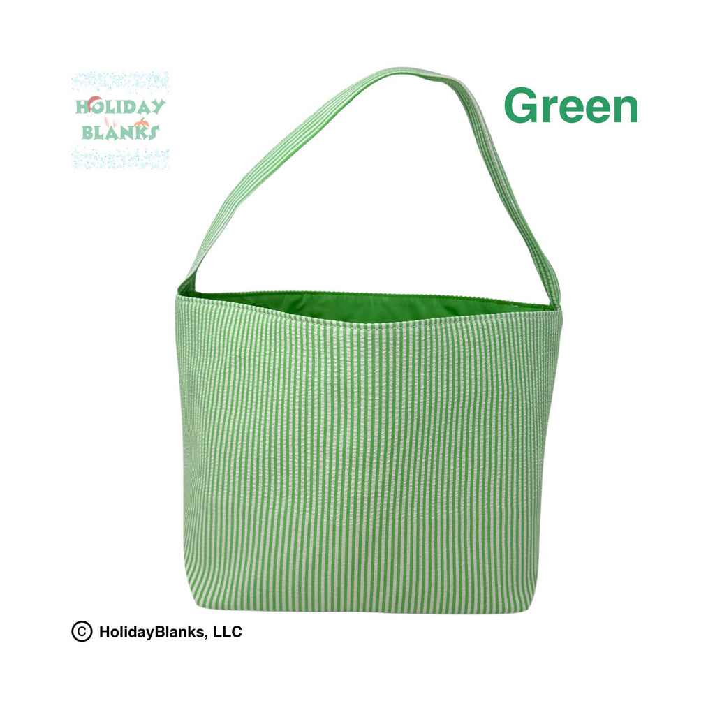 Easter or Halloween Seersucker basket embroidery blanks: Yellow