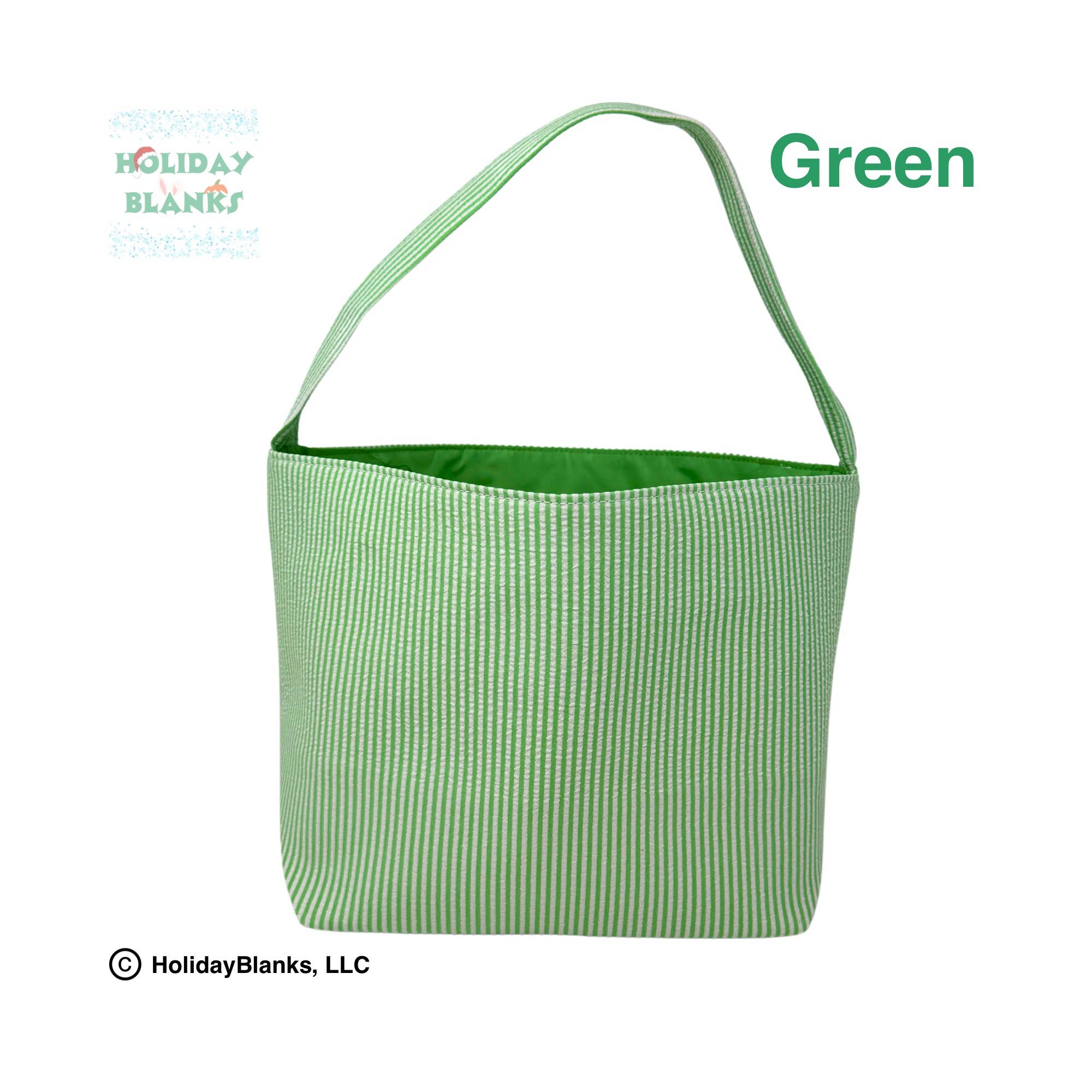 Easter or Halloween Seersucker basket embroidery blanks: Yellow