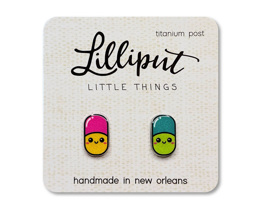 Happy Pill Earrings // Quirky Earrings