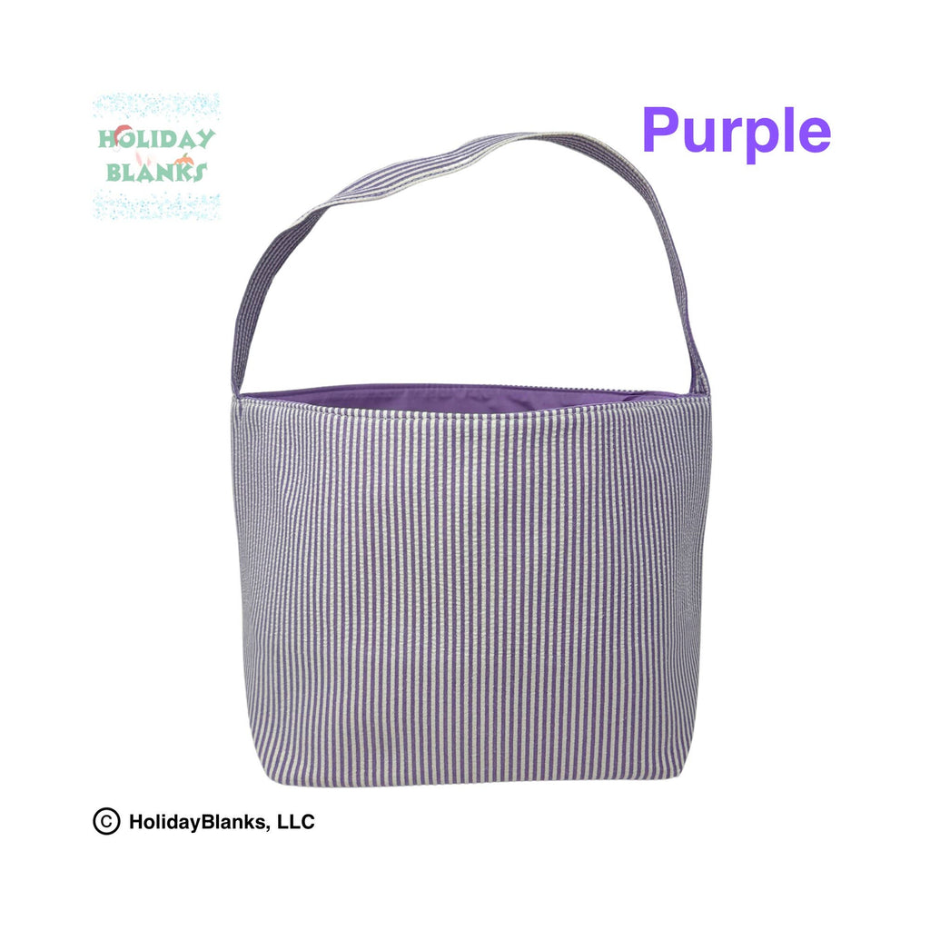 Easter or Halloween Seersucker basket embroidery blanks: Yellow