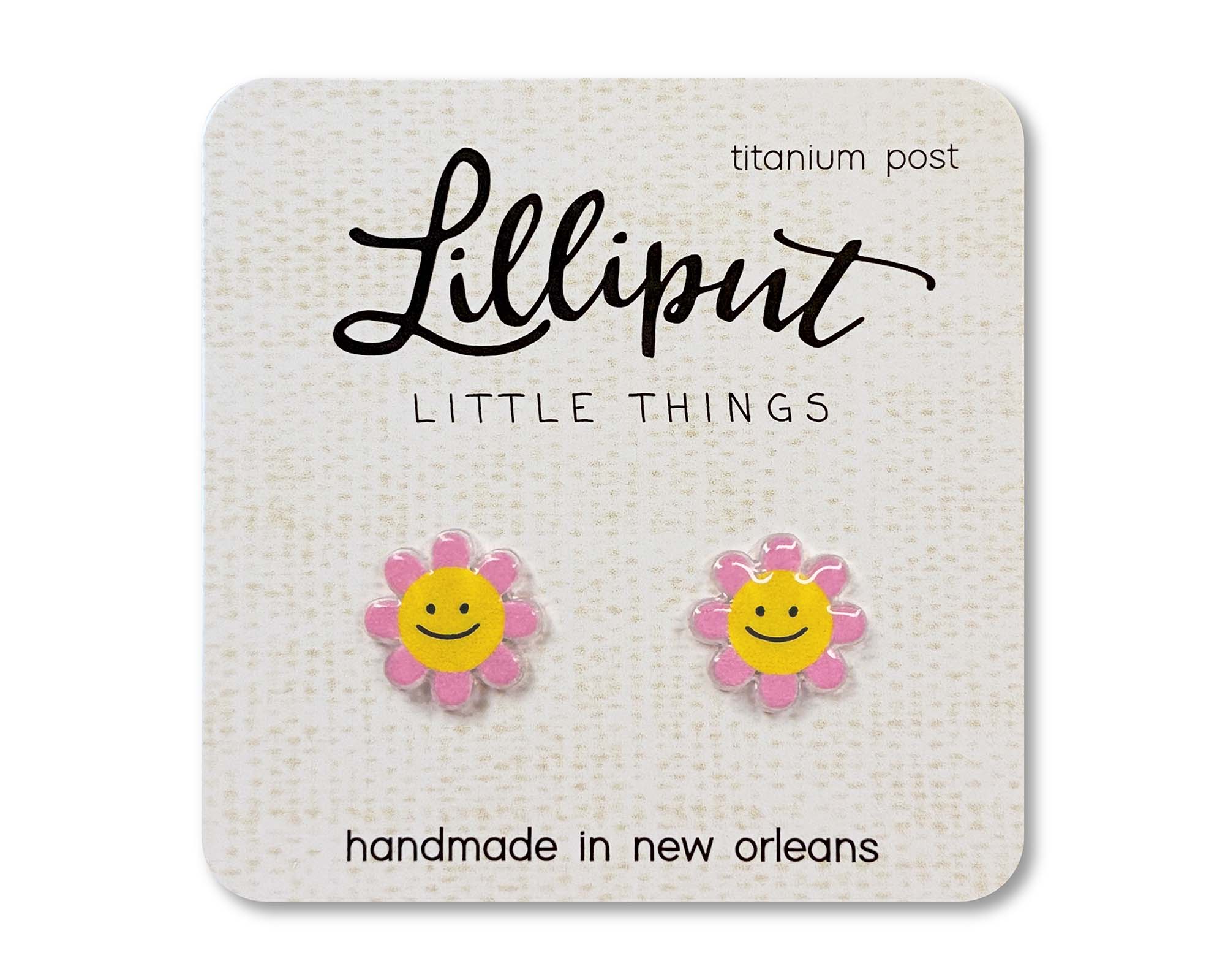 Easter Happy Daisy Earrings: Pink