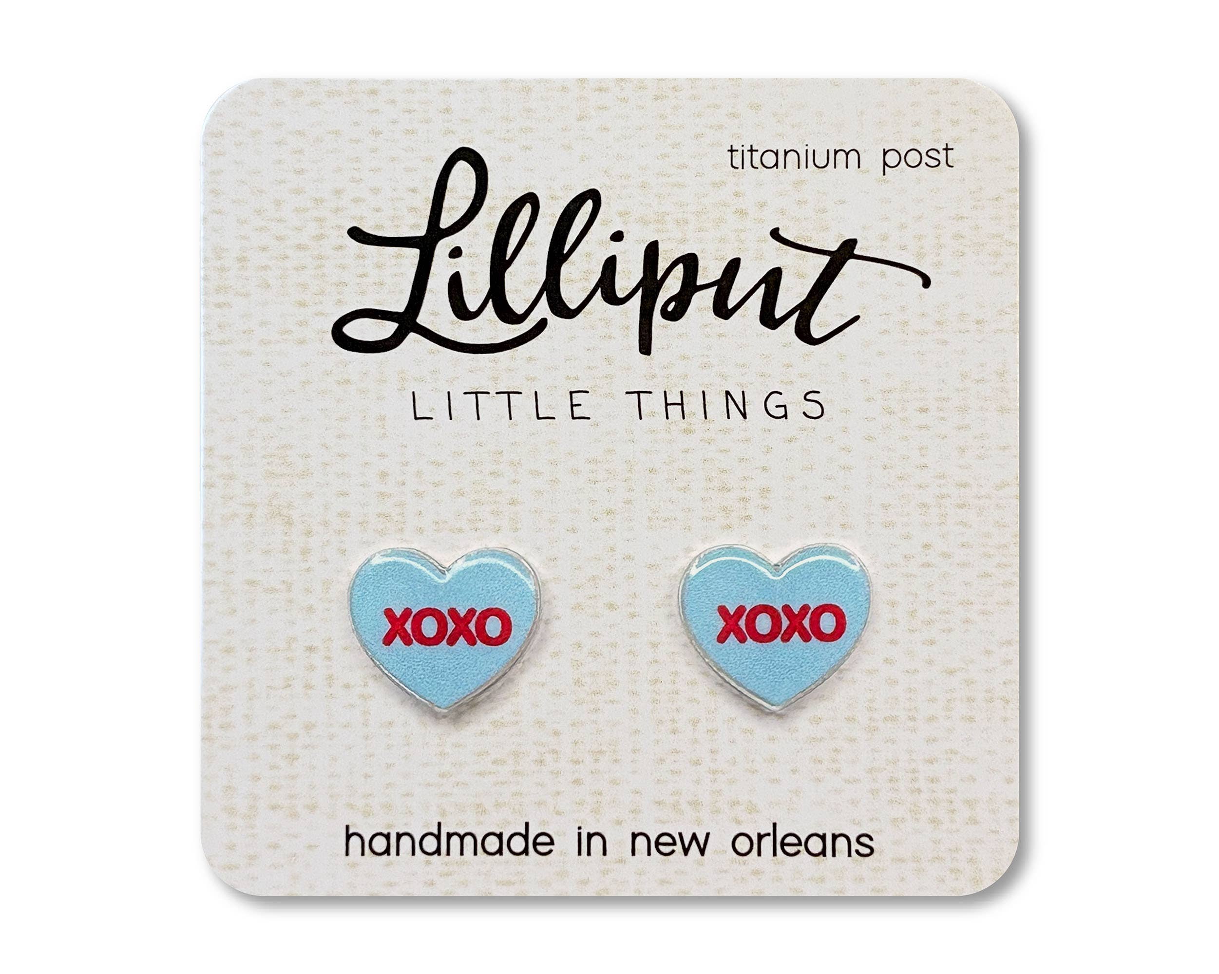 NEW Conversation Heart Earrings // Valentines Day: Purple