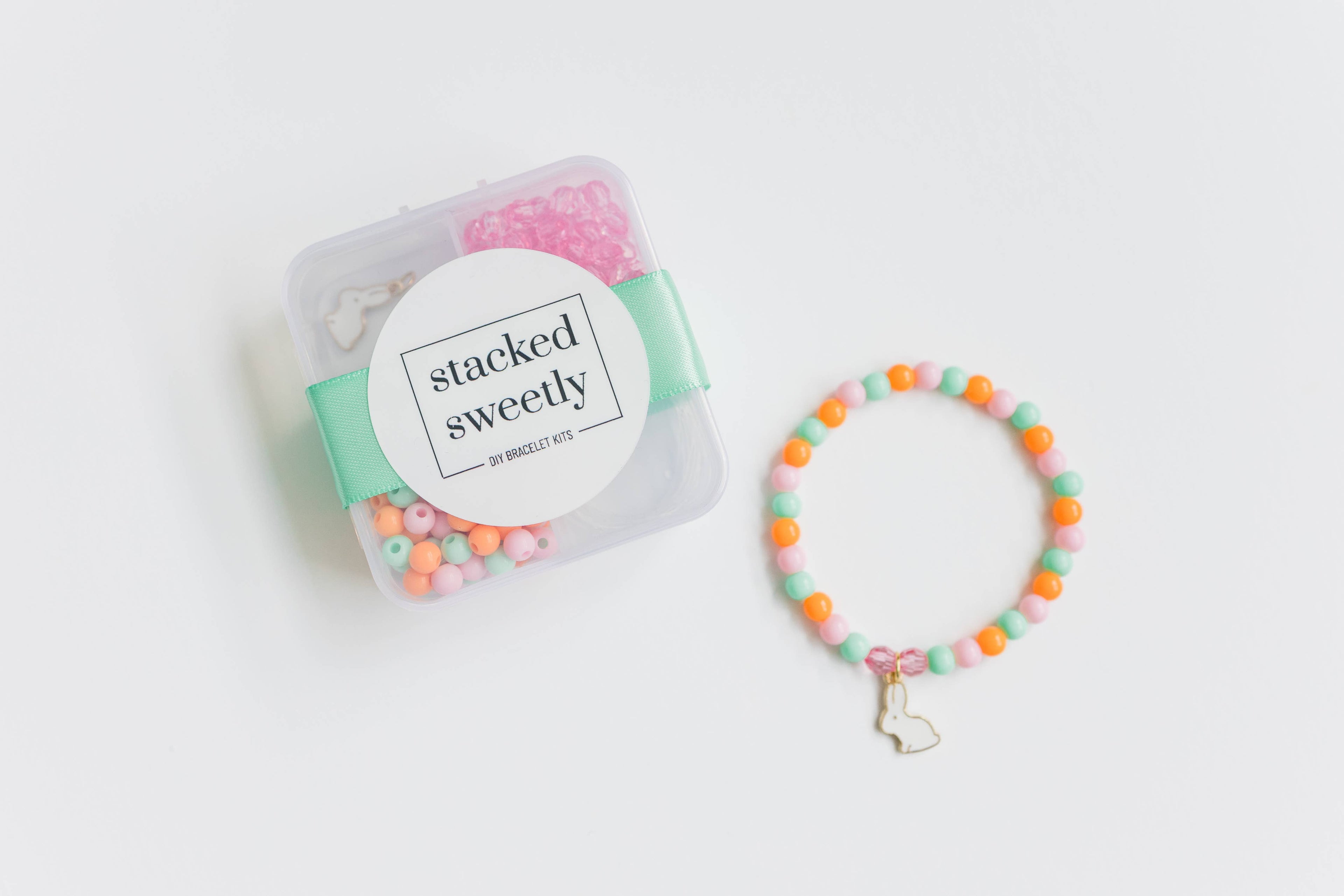 Mini Bunny Love Bracelet Craft Kit, Easter Basket Stuffer