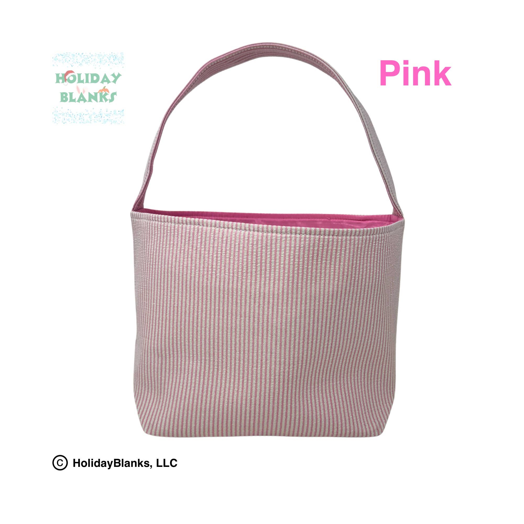 Easter or Halloween Seersucker basket embroidery blanks: Purple