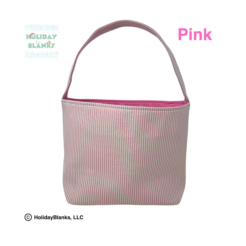 Easter or Halloween Seersucker basket embroidery blanks: Yellow