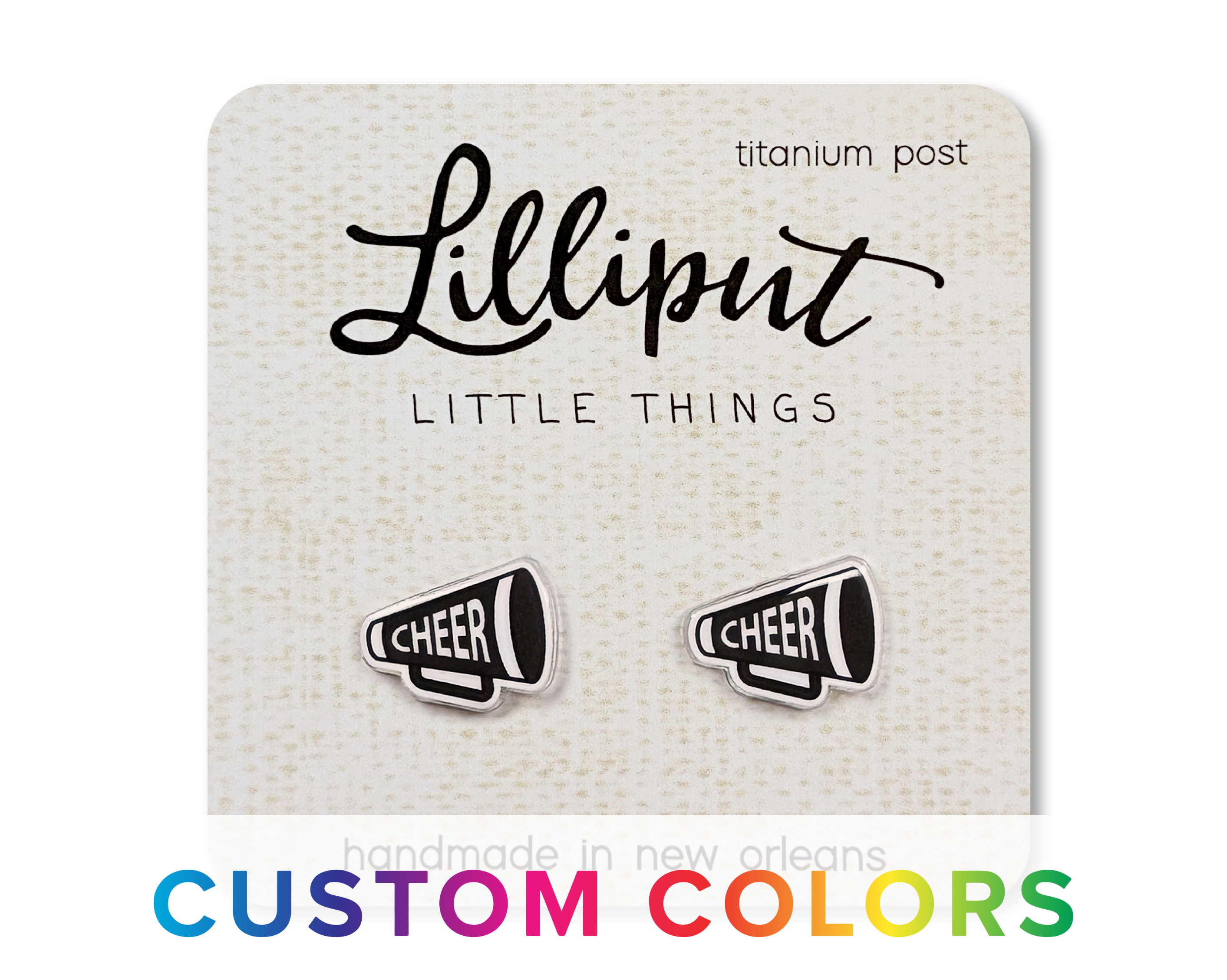 Cheer Megaphone Earrings - Custom Colors Available!